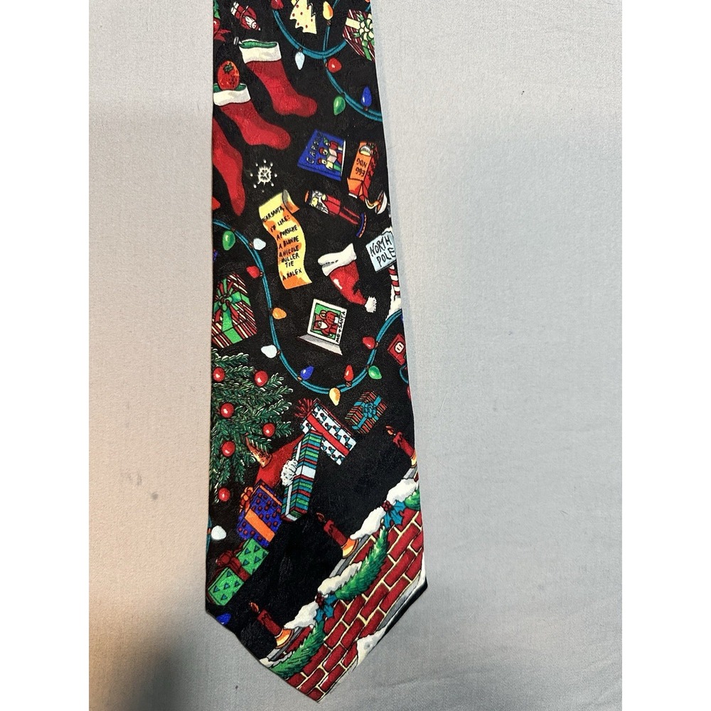VTG Nicole Miller 1992 Men's Funny Silk Christmas Tie